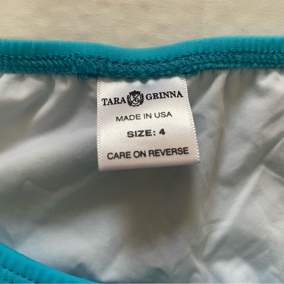 Tara Grinna blue 2-pc tankini and bottom swimsuit adjustable straps Sz 4 32-36 C - Picture 12 of 12
